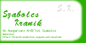 szabolcs kranik business card